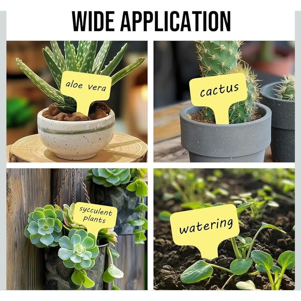 Plant Labels 200 Pcs Yuanling T-Type Plastic Garden Tags Waterproof Yellow b35 - Picture 6 of 8